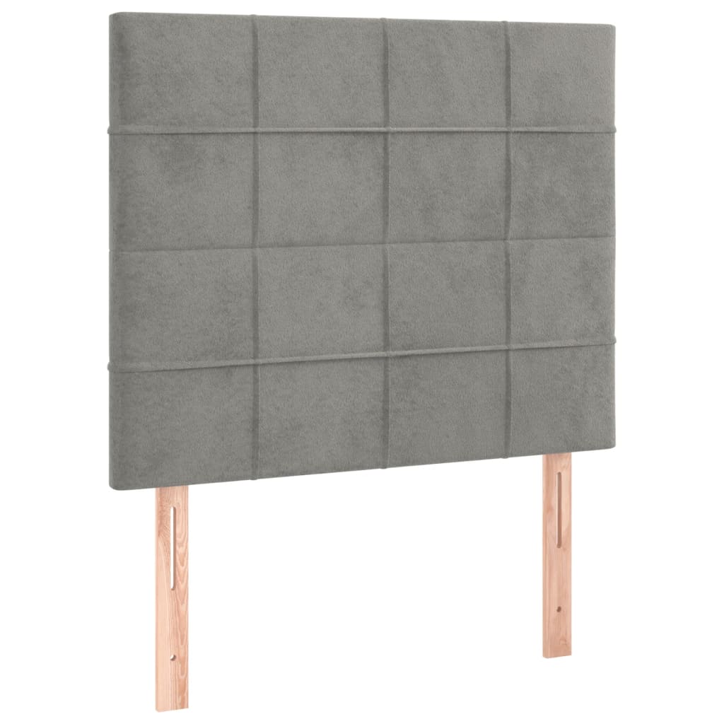 Uzglavlje svijetlosivo 100x5x118/128 cm baršunasto