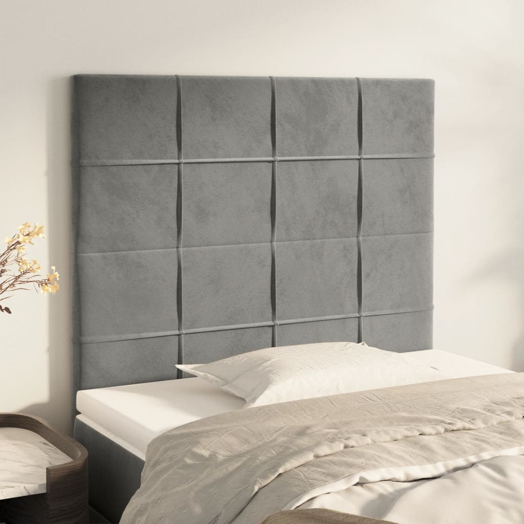 Uzglavlje svijetlosivo 100x5x118/128 cm baršunasto