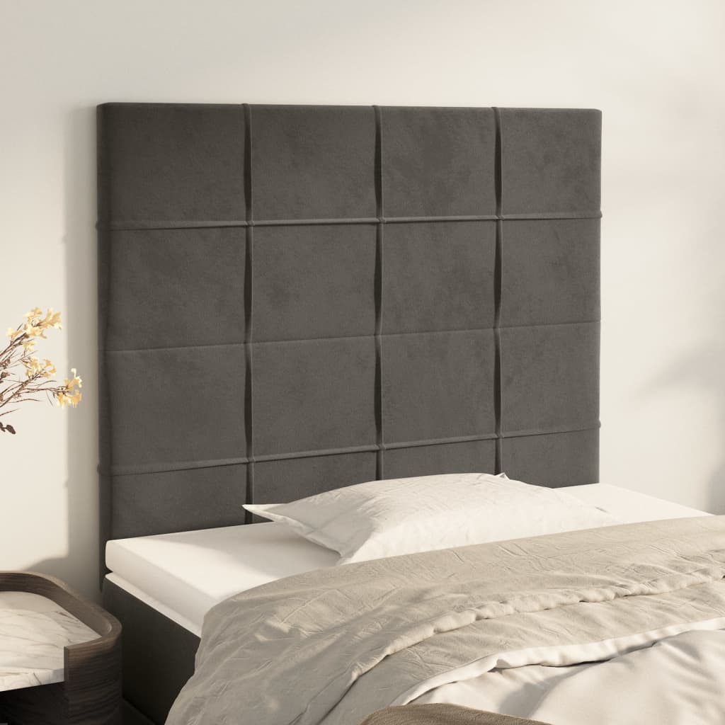 Uzglavlje tamno sivo 100x5x118/128 cm baršunasto