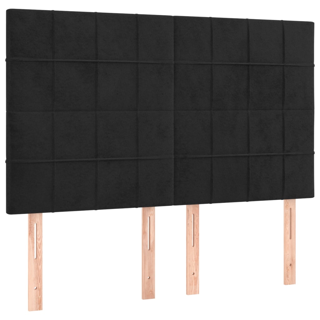 Uzglavlje Crno 144x5x118/128 cm Baršunasto