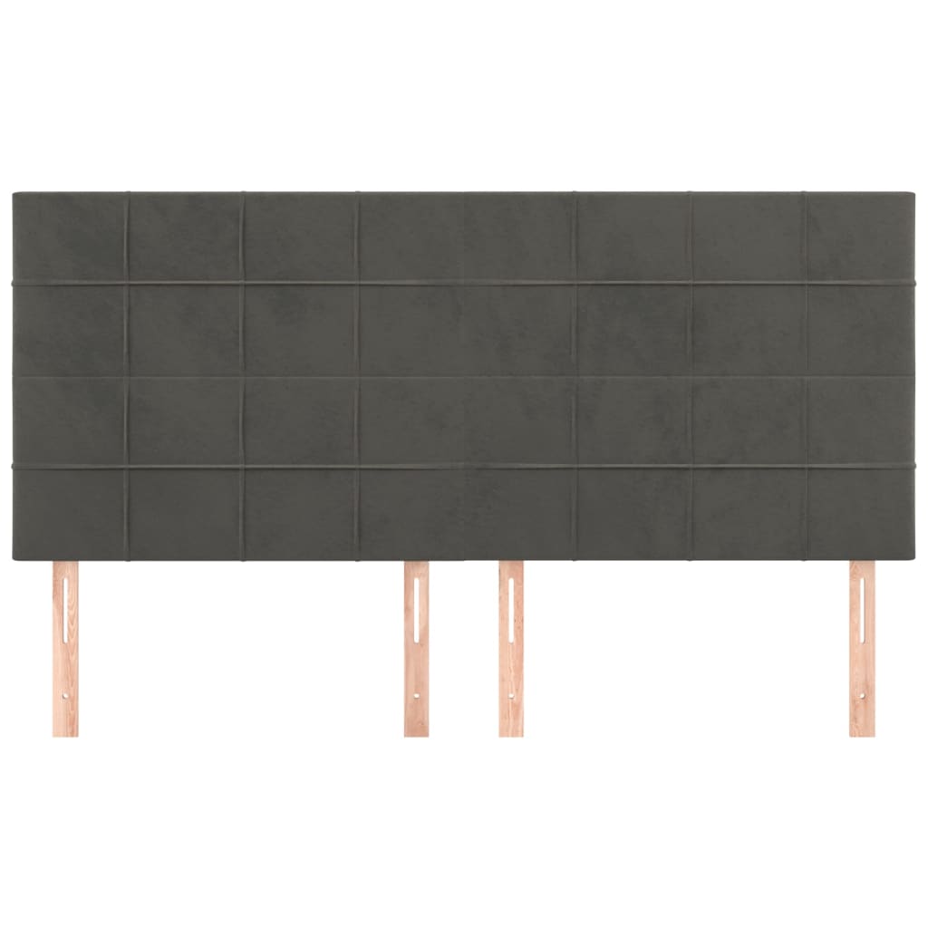 Uzglavlje tamno sivo 160x5x118/128 cm baršunasto