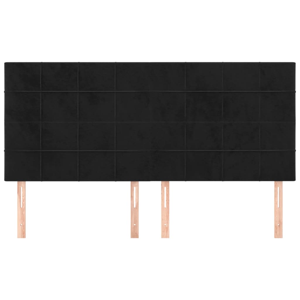 Uzglavlje crno 160x5x118/128 cm baršunasto