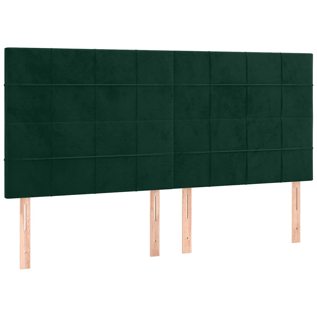 Uzglavlje tamnozeleno 160x5x118/128 cm baršunasto