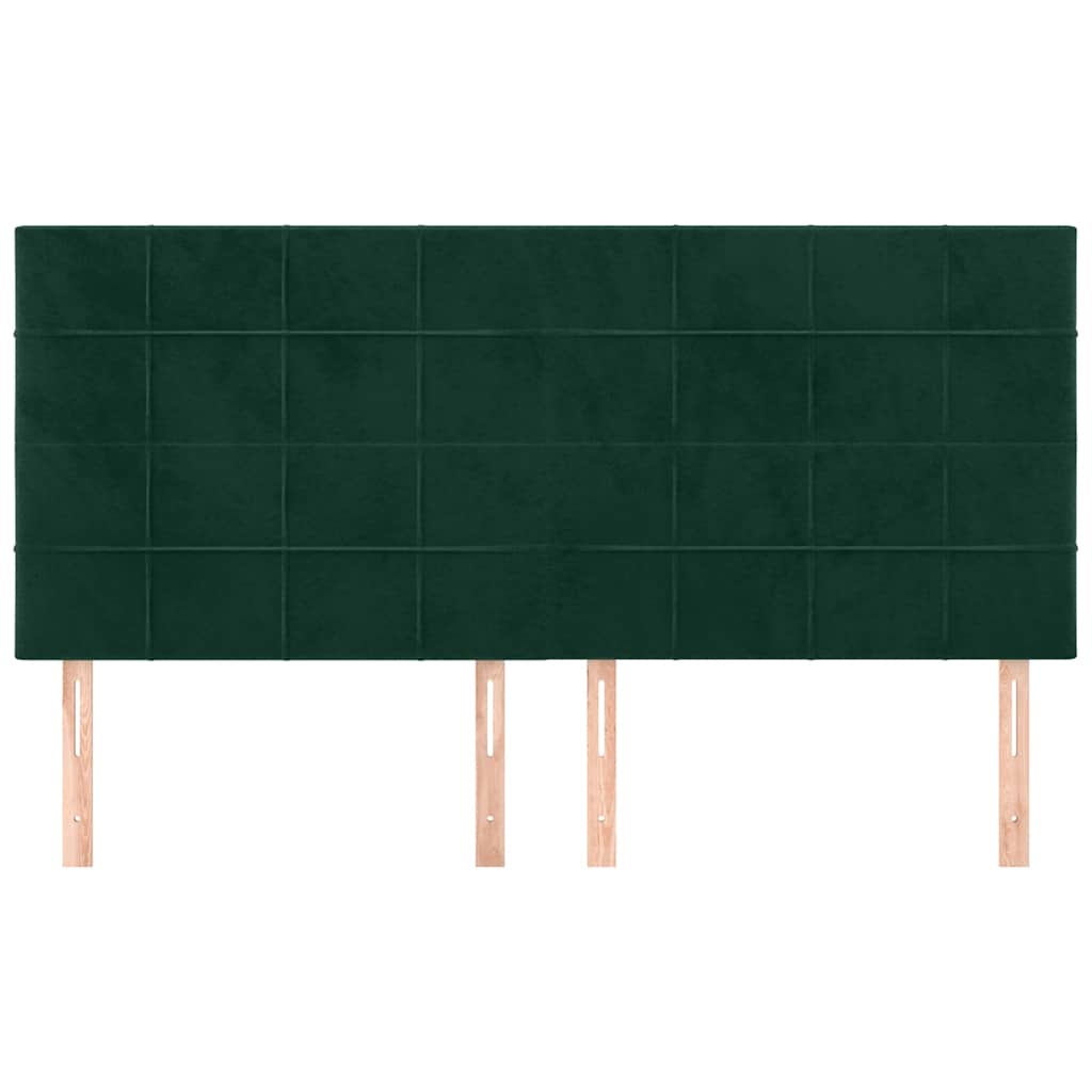 Uzglavlje tamnozeleno 160x5x118/128 cm baršunasto