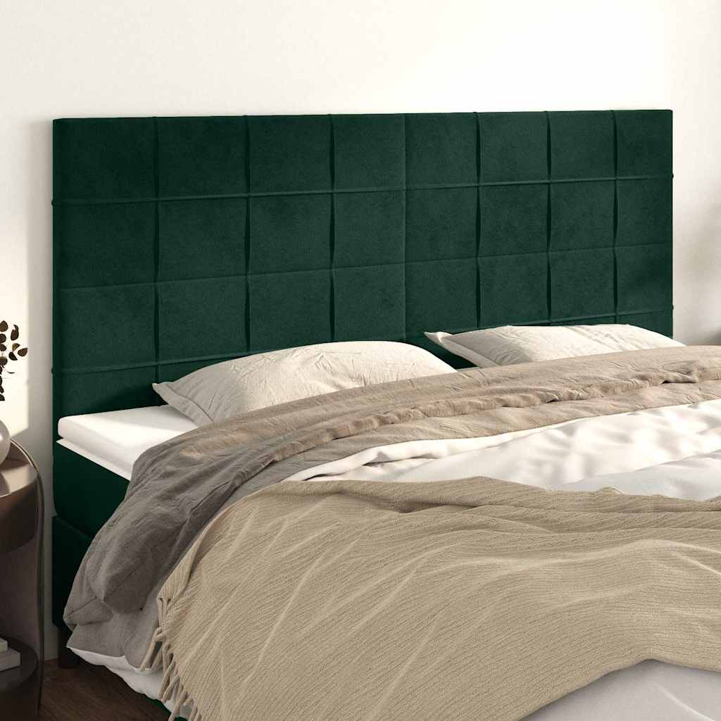 Uzglavlje tamnozeleno 160x5x118/128 cm baršunasto