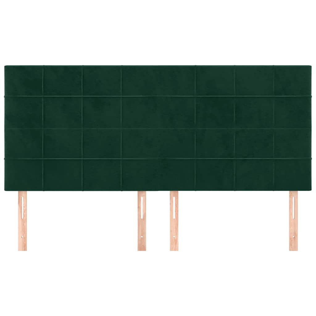 Uzglavlje tamnozeleno 180x5x118/128 cm baršunasto