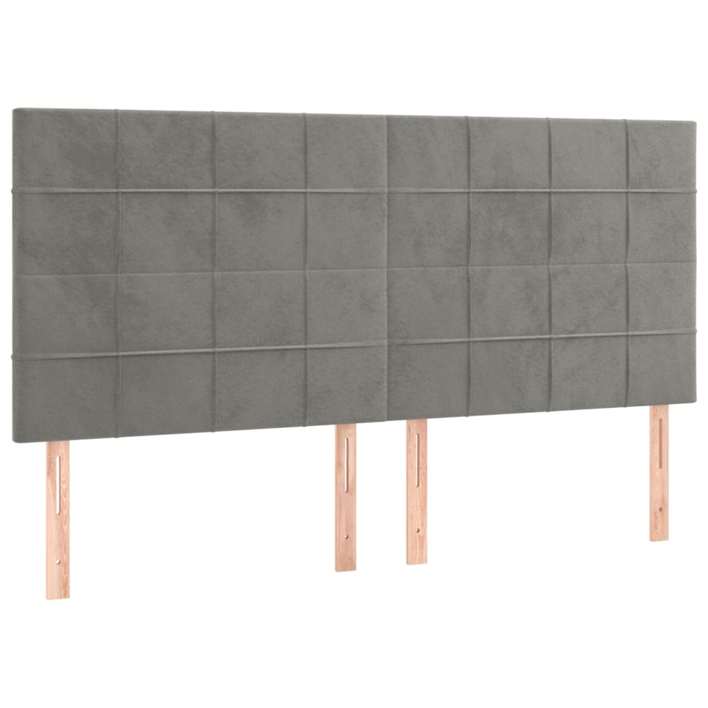 Uzglavlje svijetlosivo 200x5x118/128 cm baršunasto