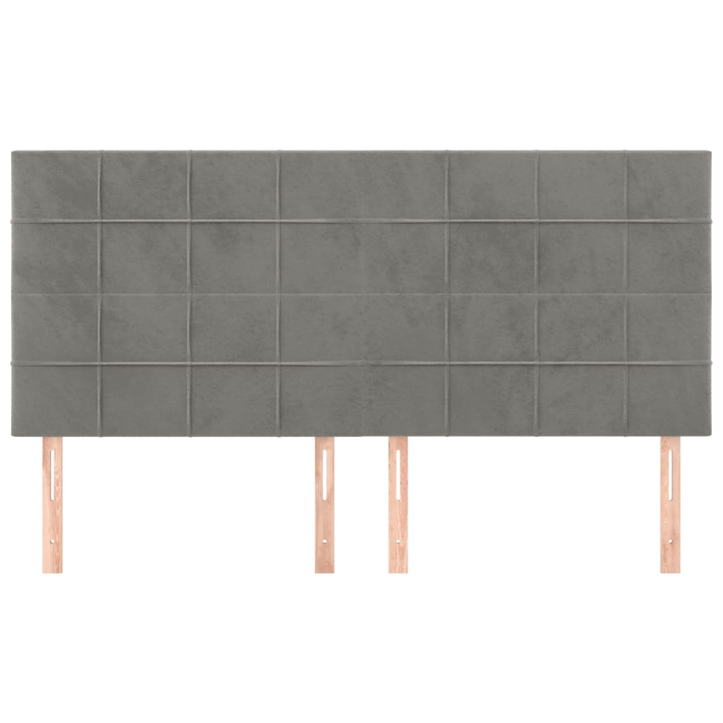 Uzglavlje svijetlosivo 200x5x118/128 cm baršunasto