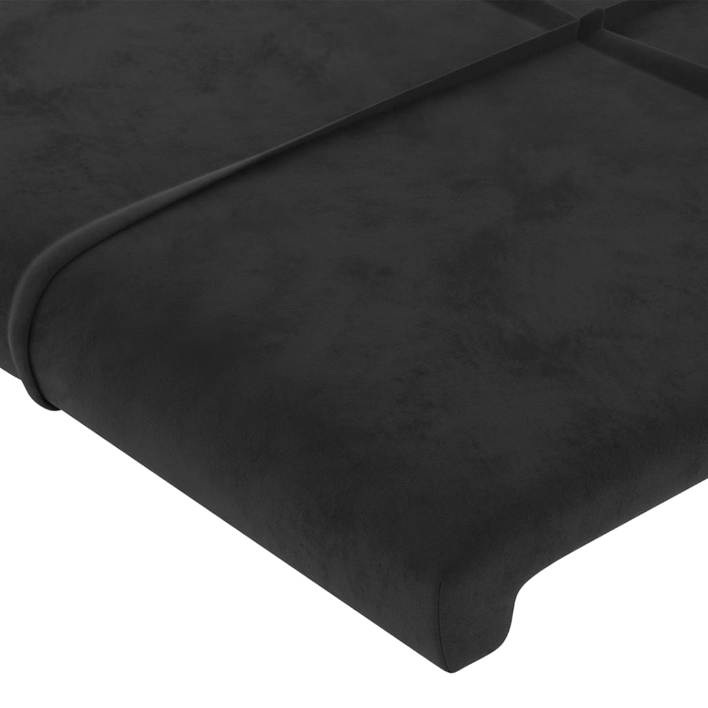 Uzglavlje crno 200x5x118/128 cm baršunasto