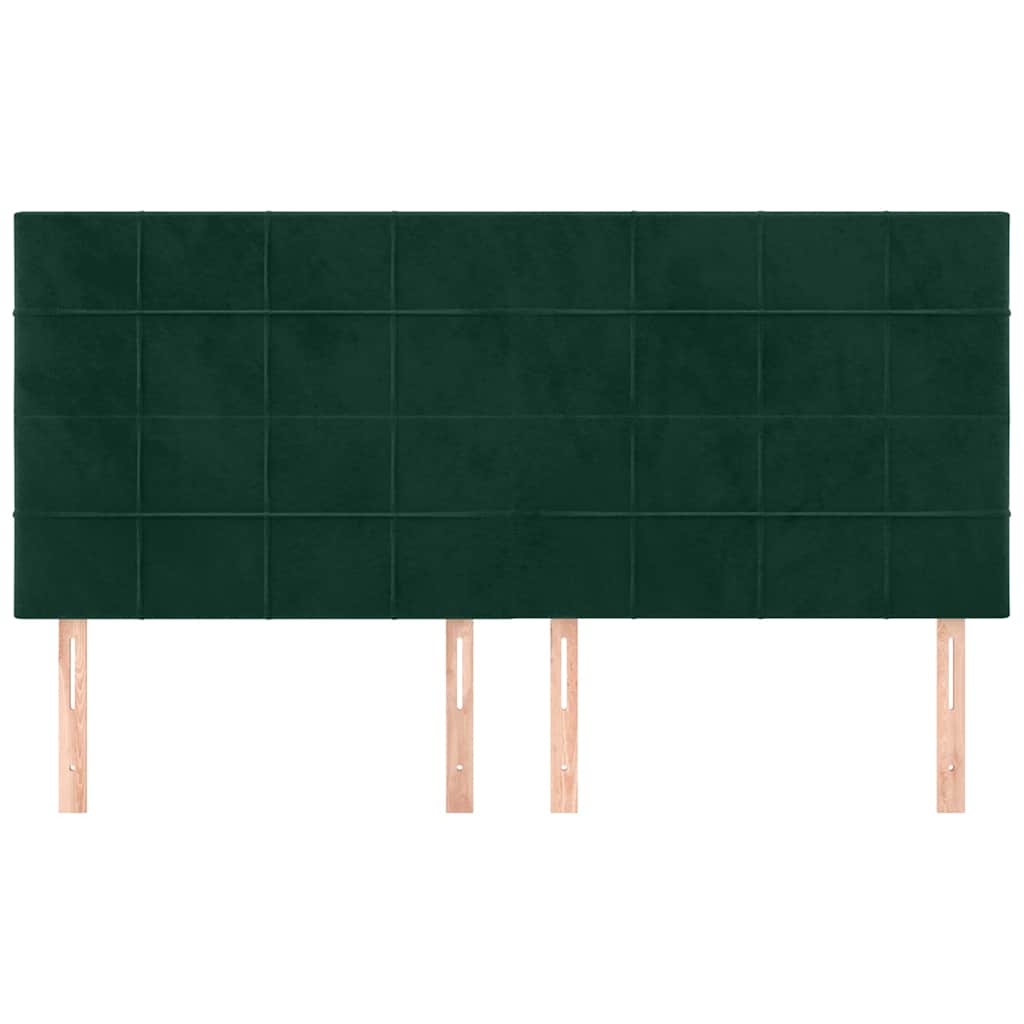 Uzglavlje tamnozeleno 200x5x118/128 cm baršunasto