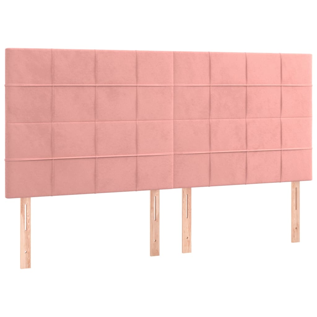 Uzglavlje roze 200x5x118/128 cm baršunasto