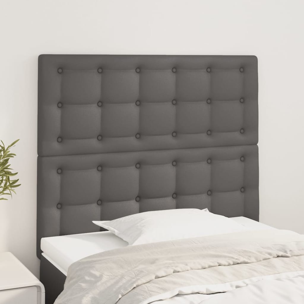 Uzglavlje sivo 80x5x118/128 cm umjetna koža