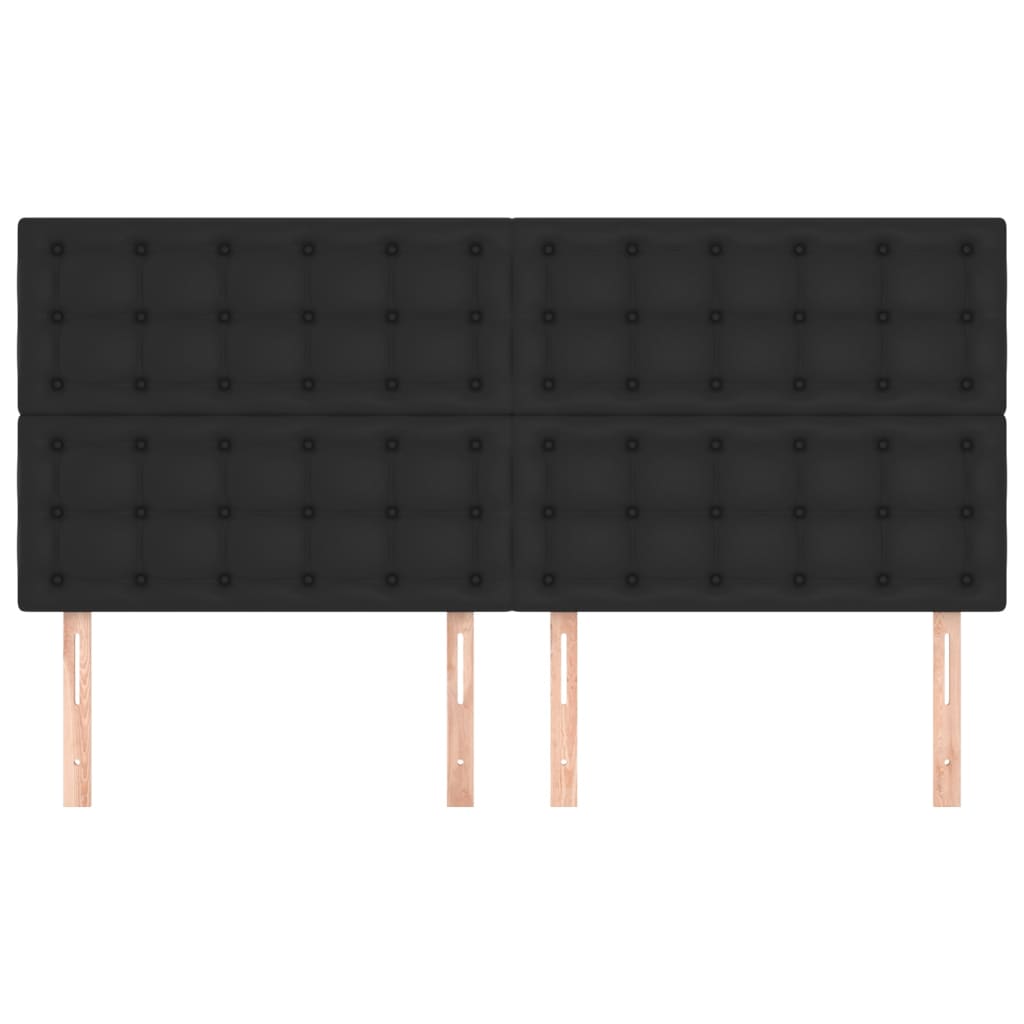 Uzglavlje Crno 160x5x118/128 cm Imitacija kože