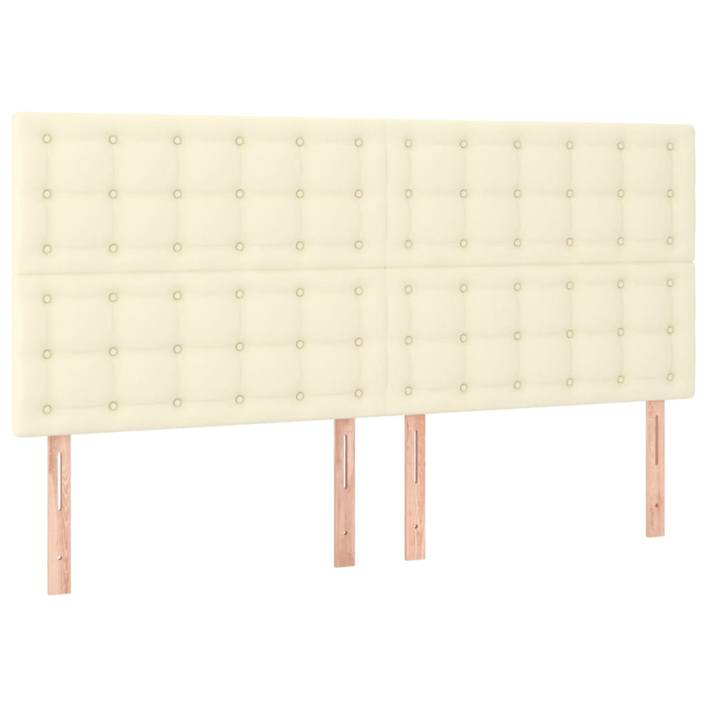 Uzglavlje krem boje 160x5x118/128 cm umjetna koža