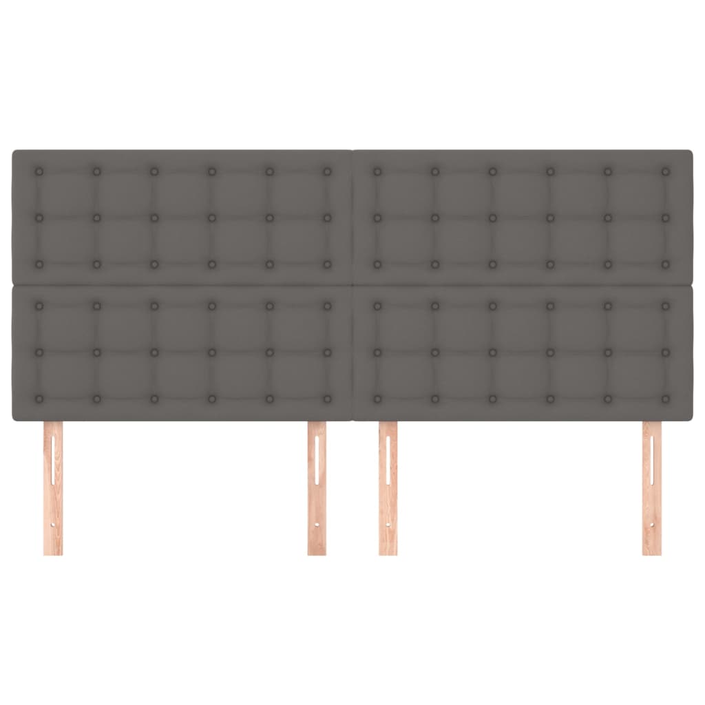 Uzglavlje sivo 160x5x118/128 cm umjetna koža