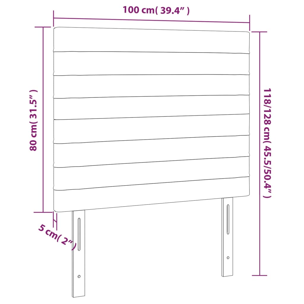 Uzglavlje plavo 100x5x118/128 cm tkanina