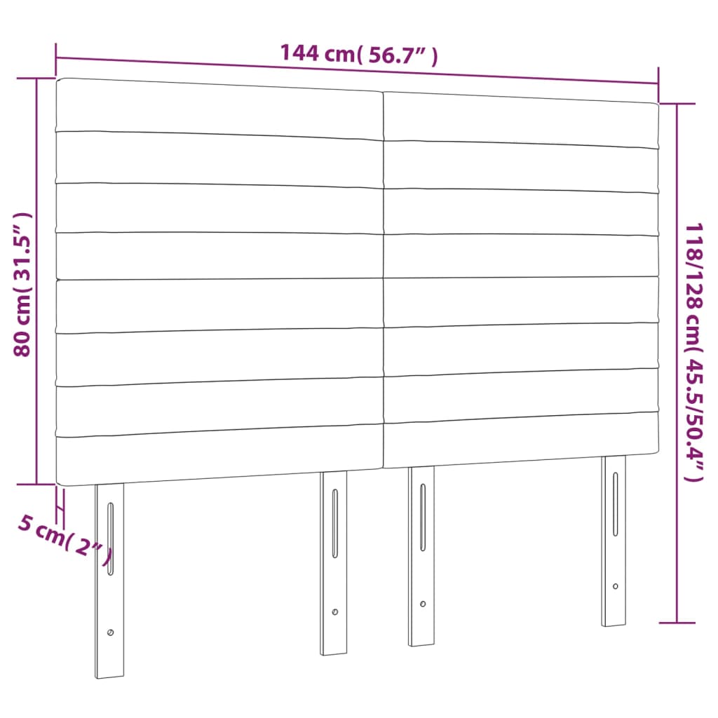 Uzglavlje plavo 144x5x118/128 cm tkanina