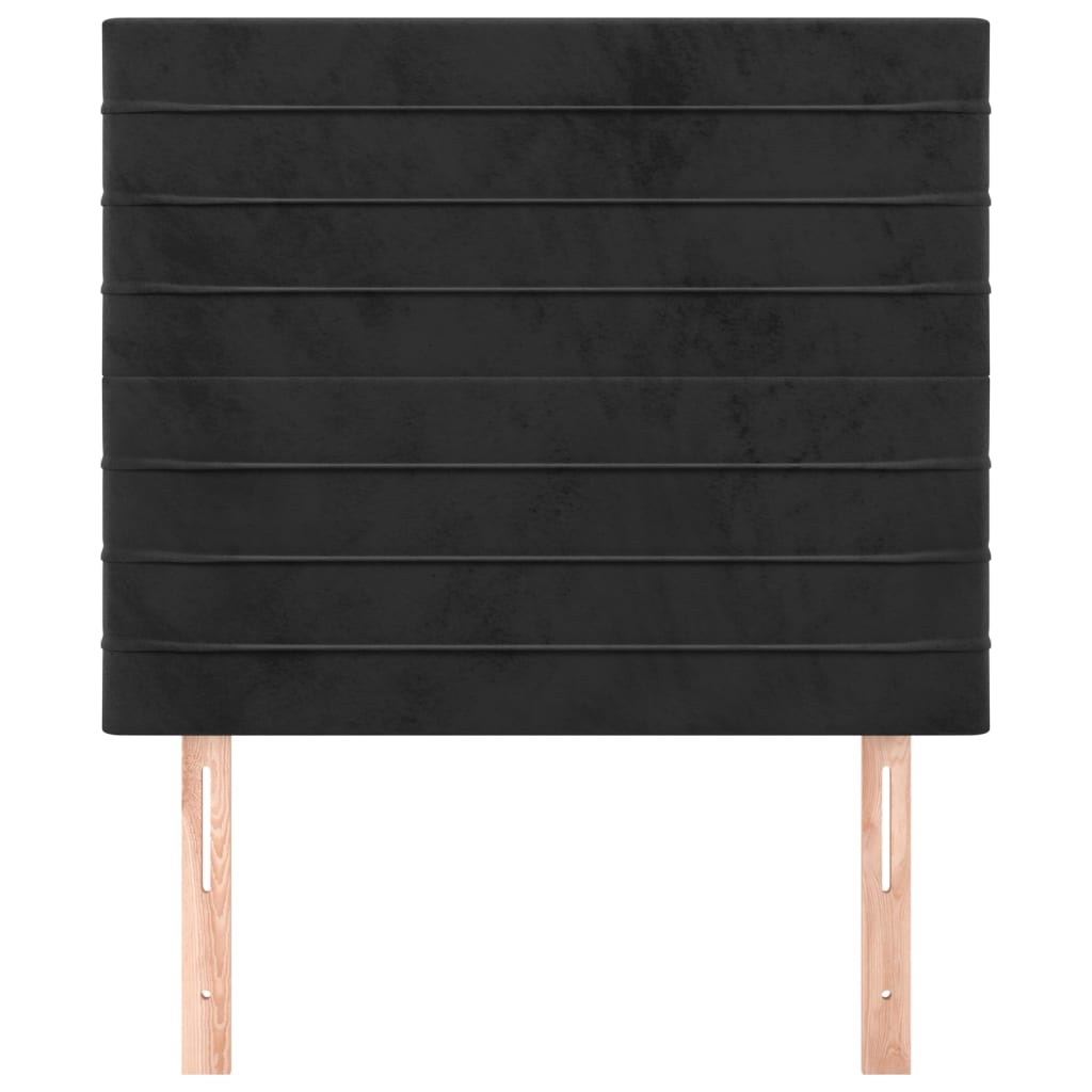 Uzglavlje Crno 80x5x118/128 cm Baršunasto