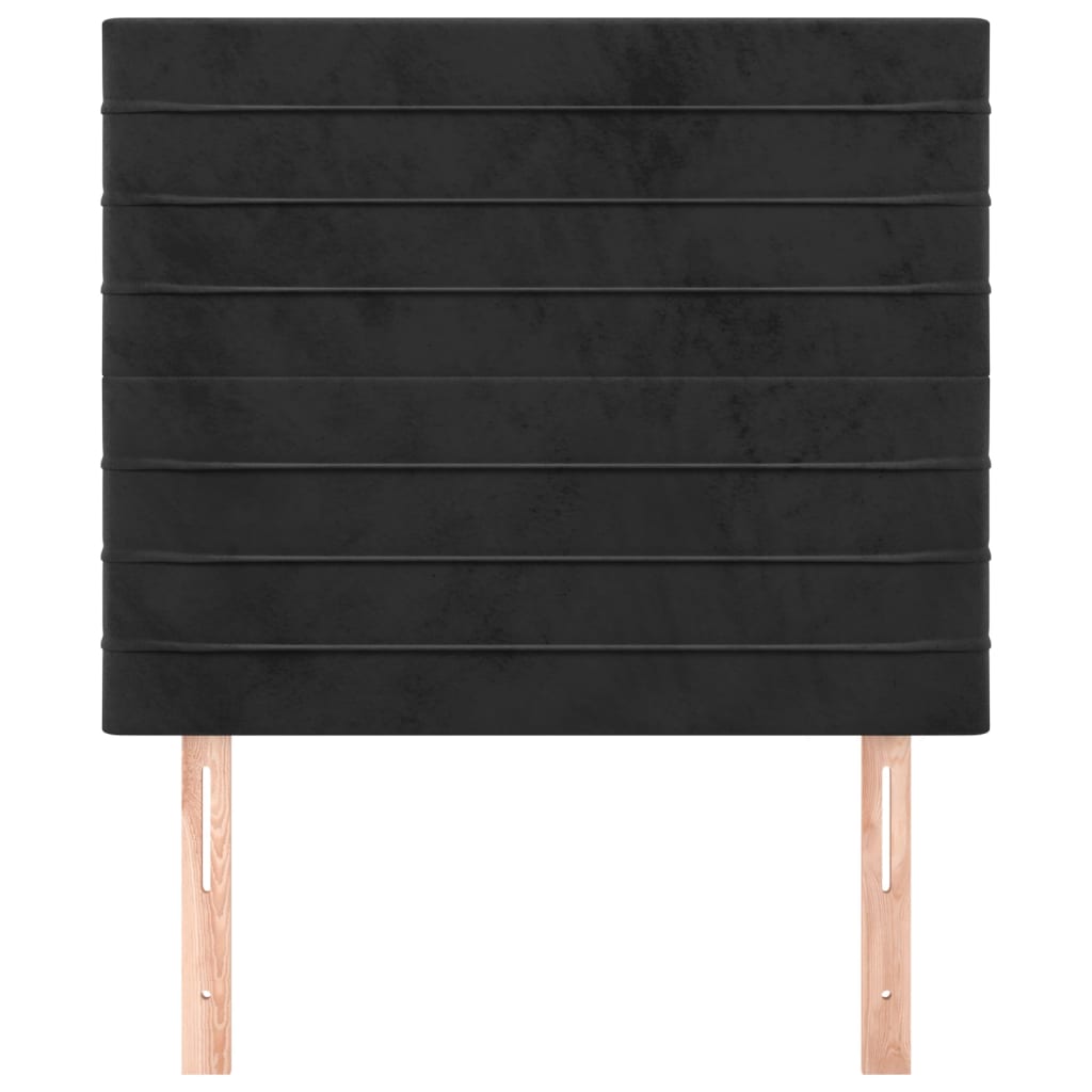 Uzglavlje Crno 90x5x118/128 cm Baršunasto