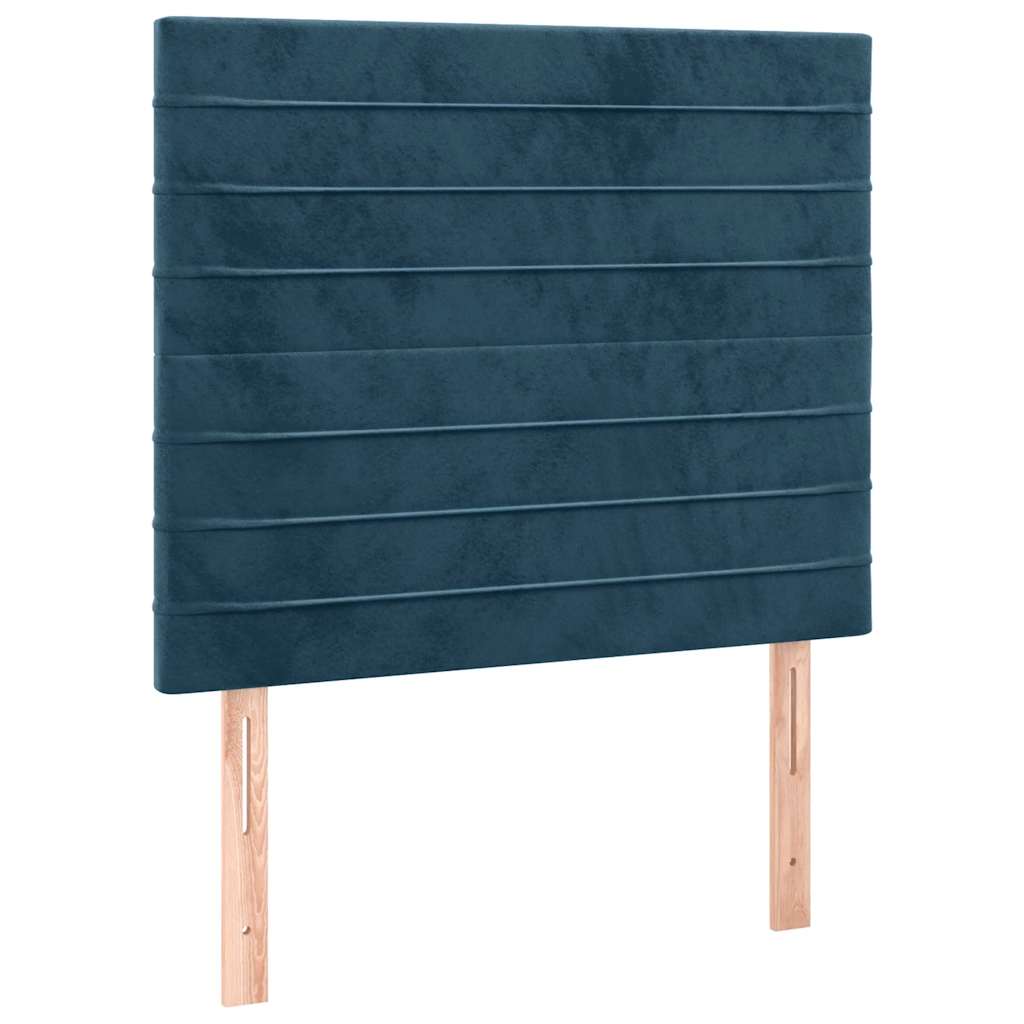 Uzglavlje tamnoplavo 100x5x118/128 cm baršunasto