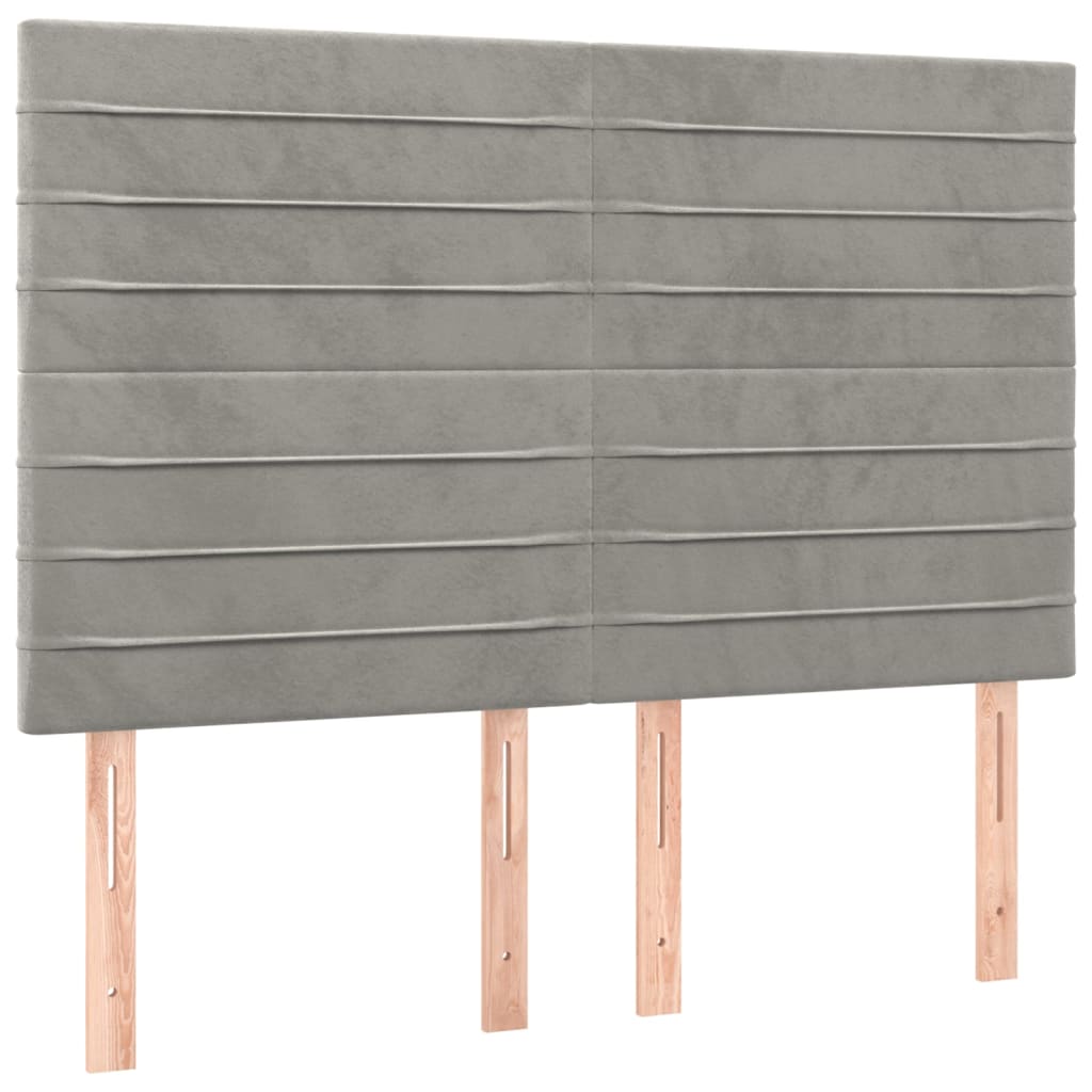 Uzglavlje svijetlosivo 144x5x118/128 cm baršunasto
