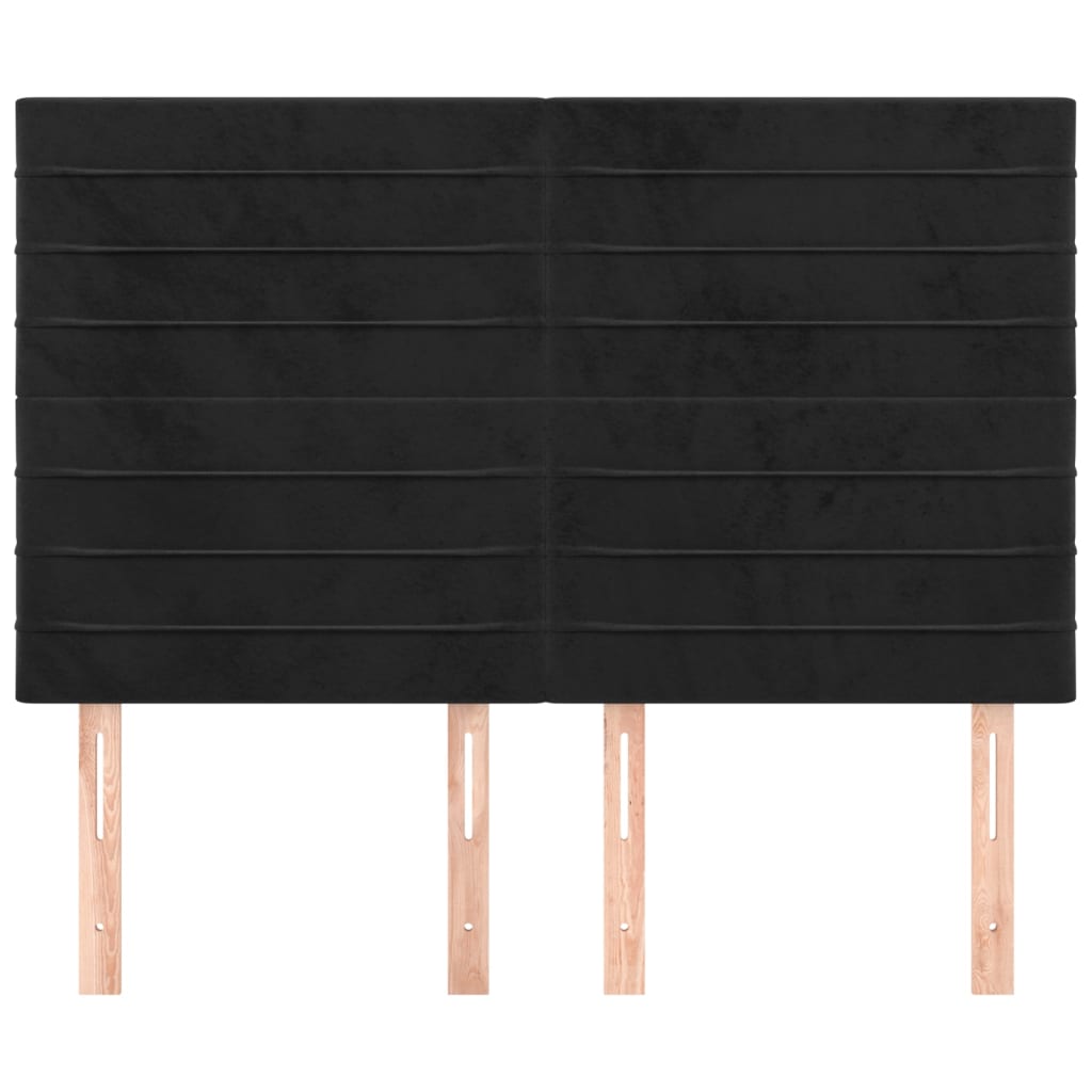 Uzglavlje Crno 144x5x118/128 cm Baršunasto