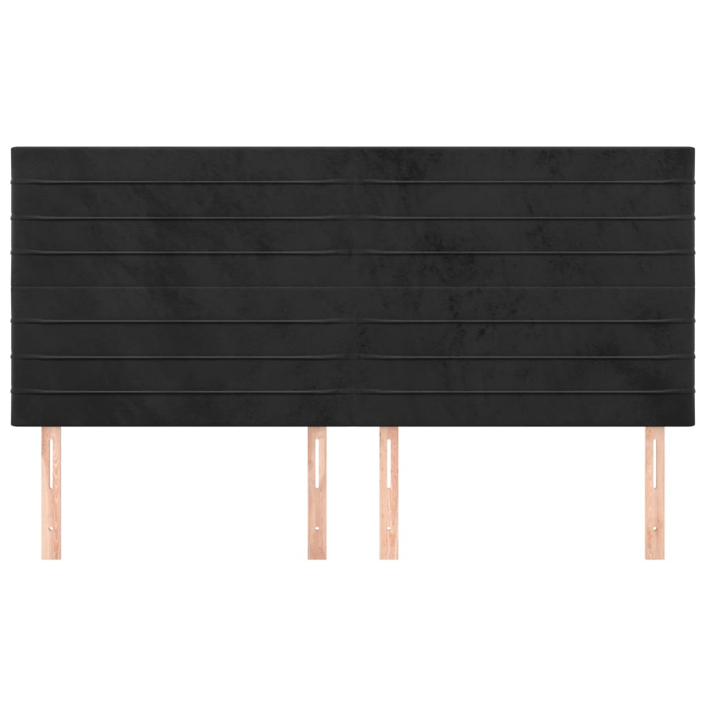 Uzglavlje crno 160x5x118/128 cm baršunasto