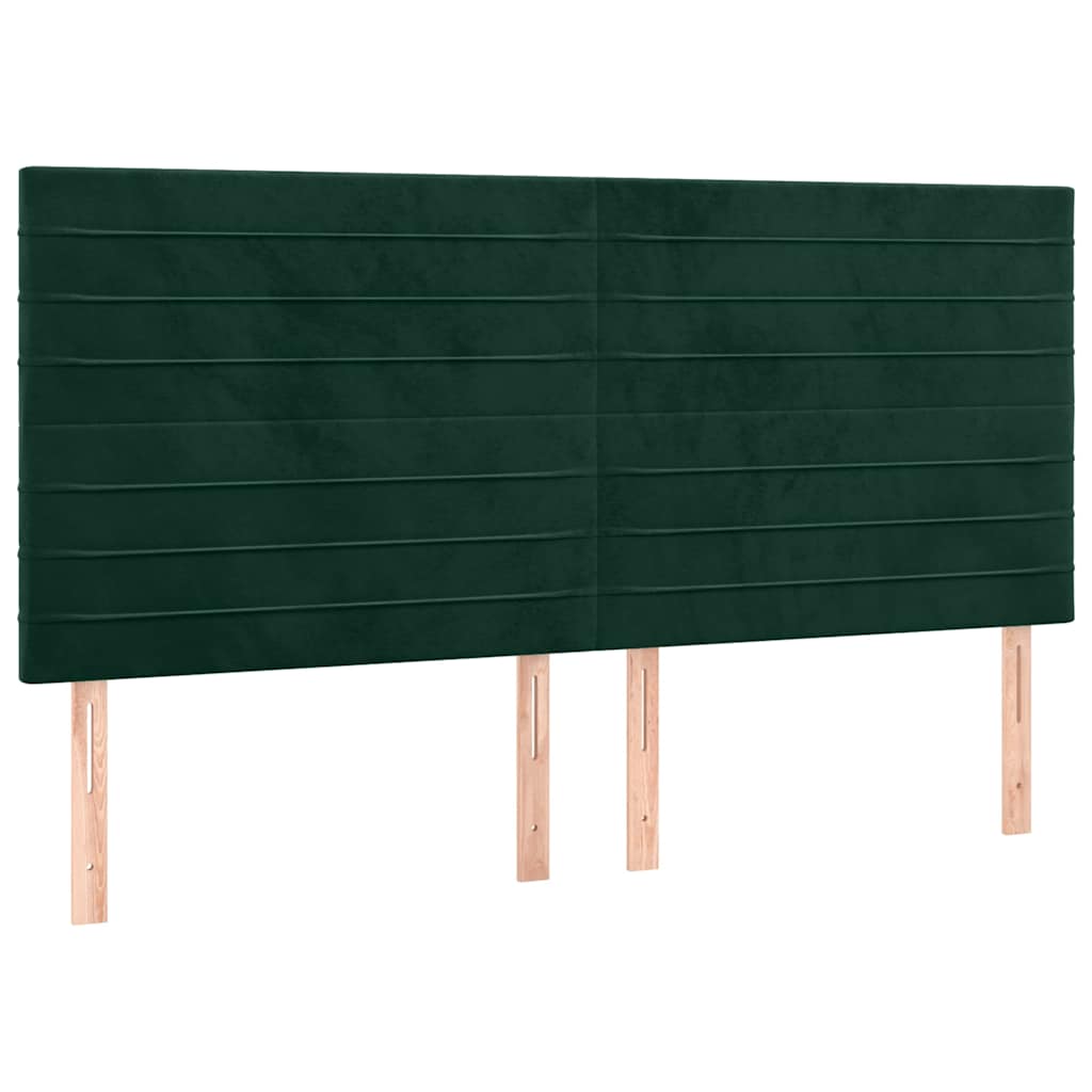 Uzglavlje tamnozeleno 160x5x118/128 cm baršunasto