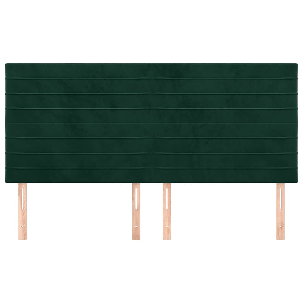 Uzglavlje tamnozeleno 160x5x118/128 cm baršunasto
