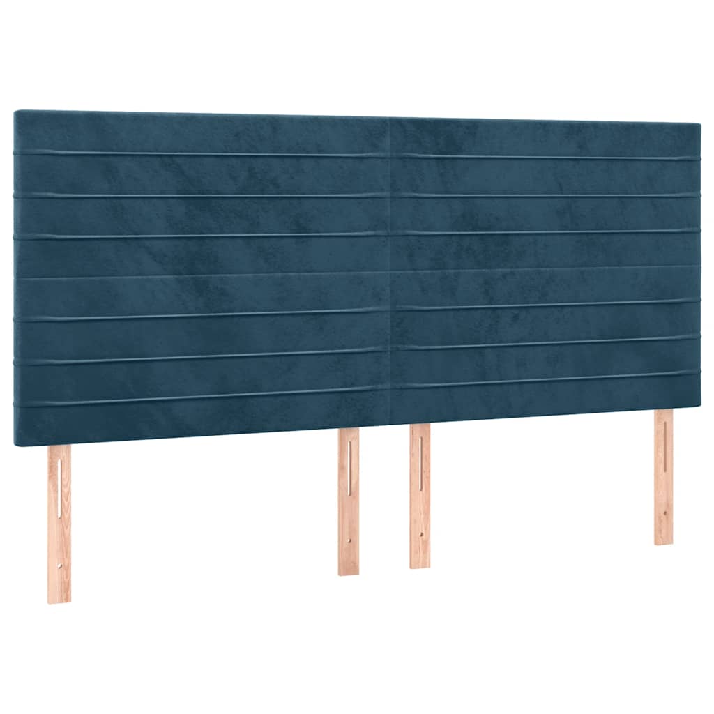 Uzglavlje tamnoplavo 160x5x118/128 cm baršunasto