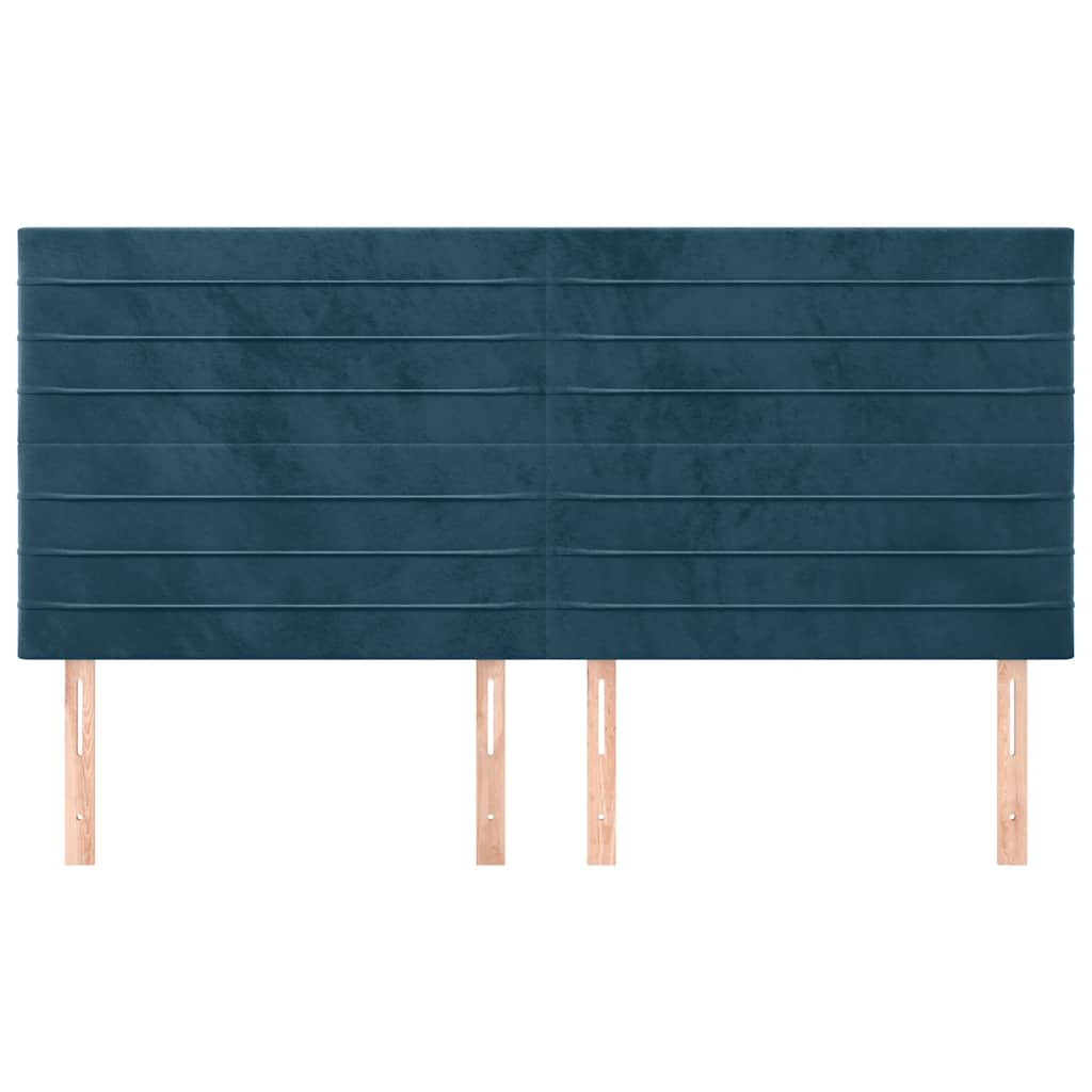Uzglavlje tamnoplavo 160x5x118/128 cm baršunasto