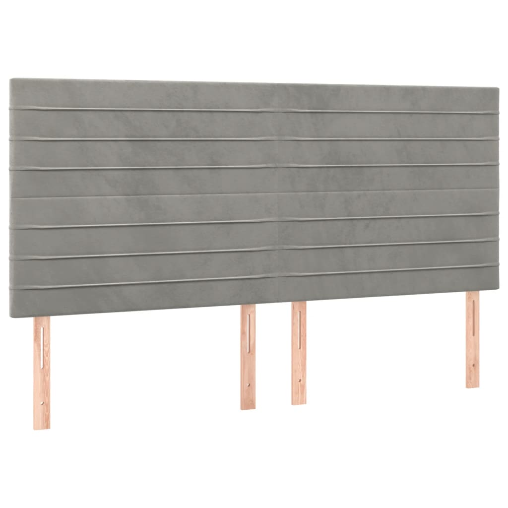 Uzglavlje svijetlosivo 180x5x118/128 cm baršunasto