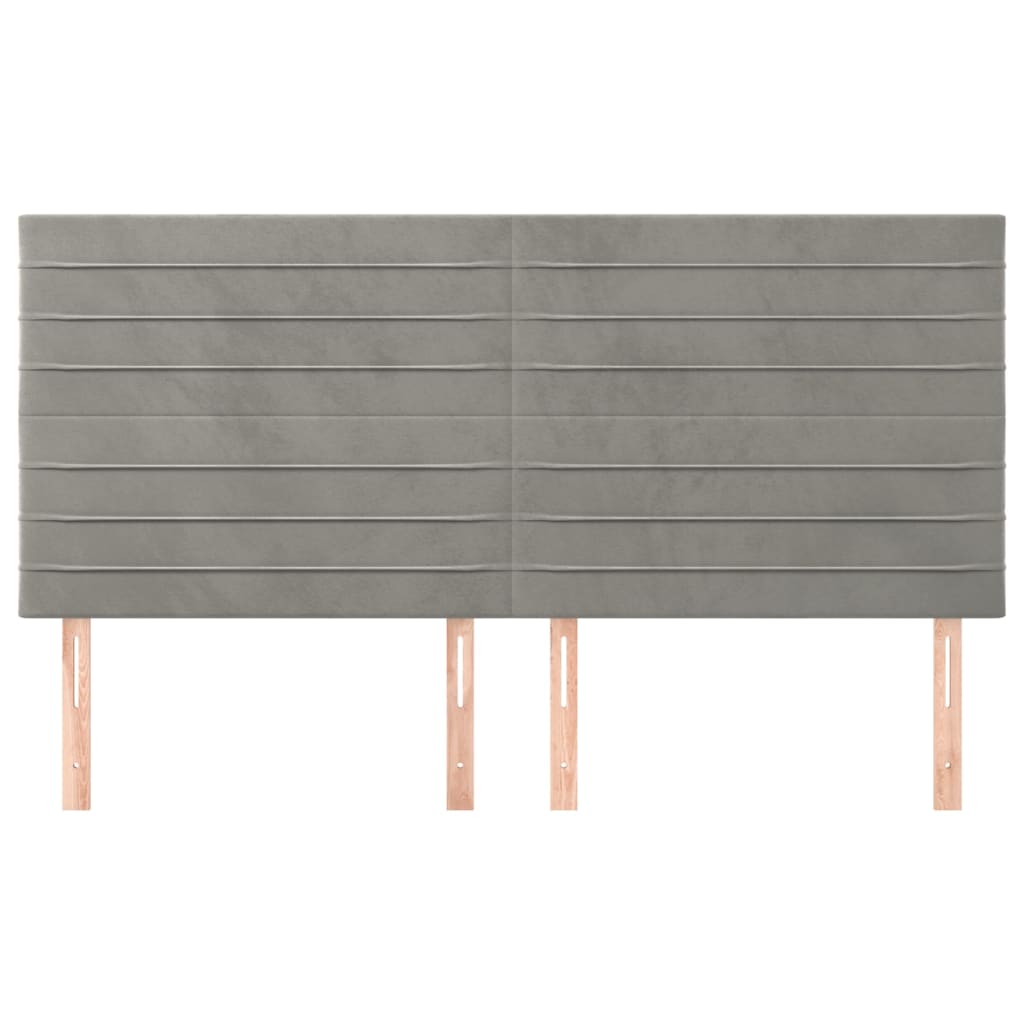 Uzglavlje svijetlosivo 180x5x118/128 cm baršunasto