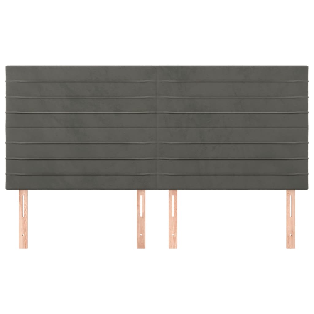 Uzglavlje tamno sivo 180x5x118/128 cm baršunasto
