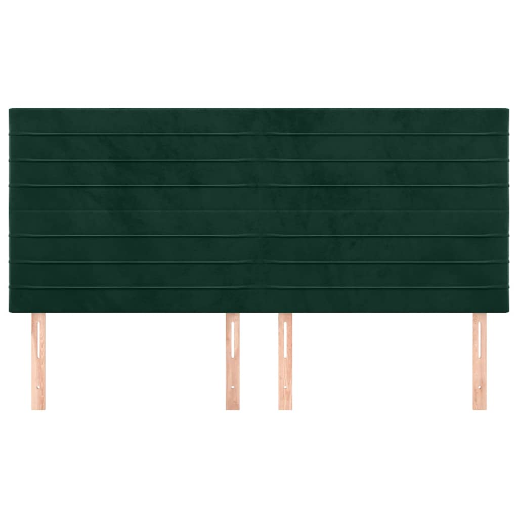 Uzglavlje tamnozeleno 200x5x118/128 cm baršunasto