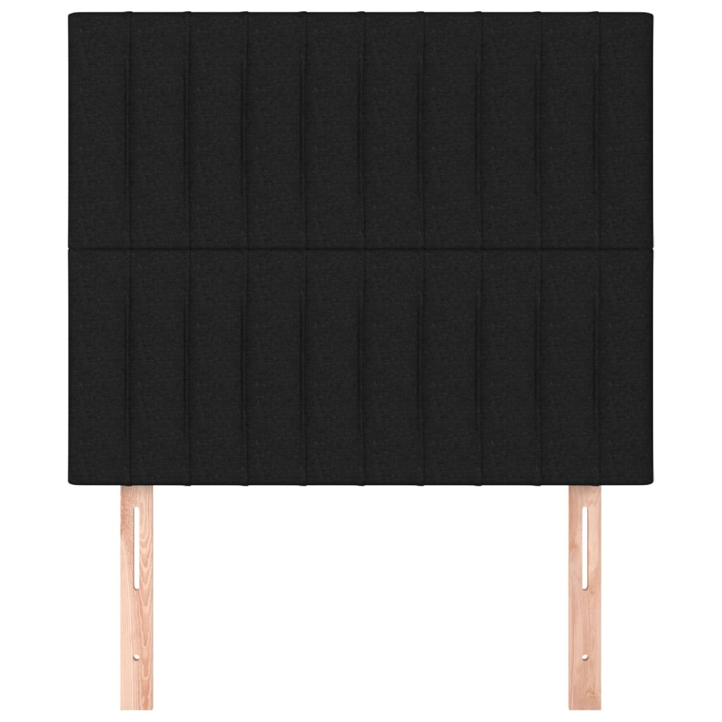 Uzglavlje Crno 80x5x118/128 cm Tkanina