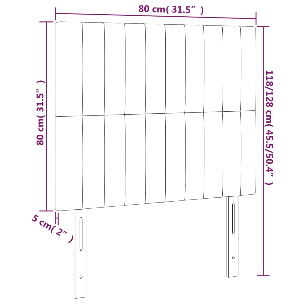 Uzglavlje krem boje 80x5x118/128 cm tkanina