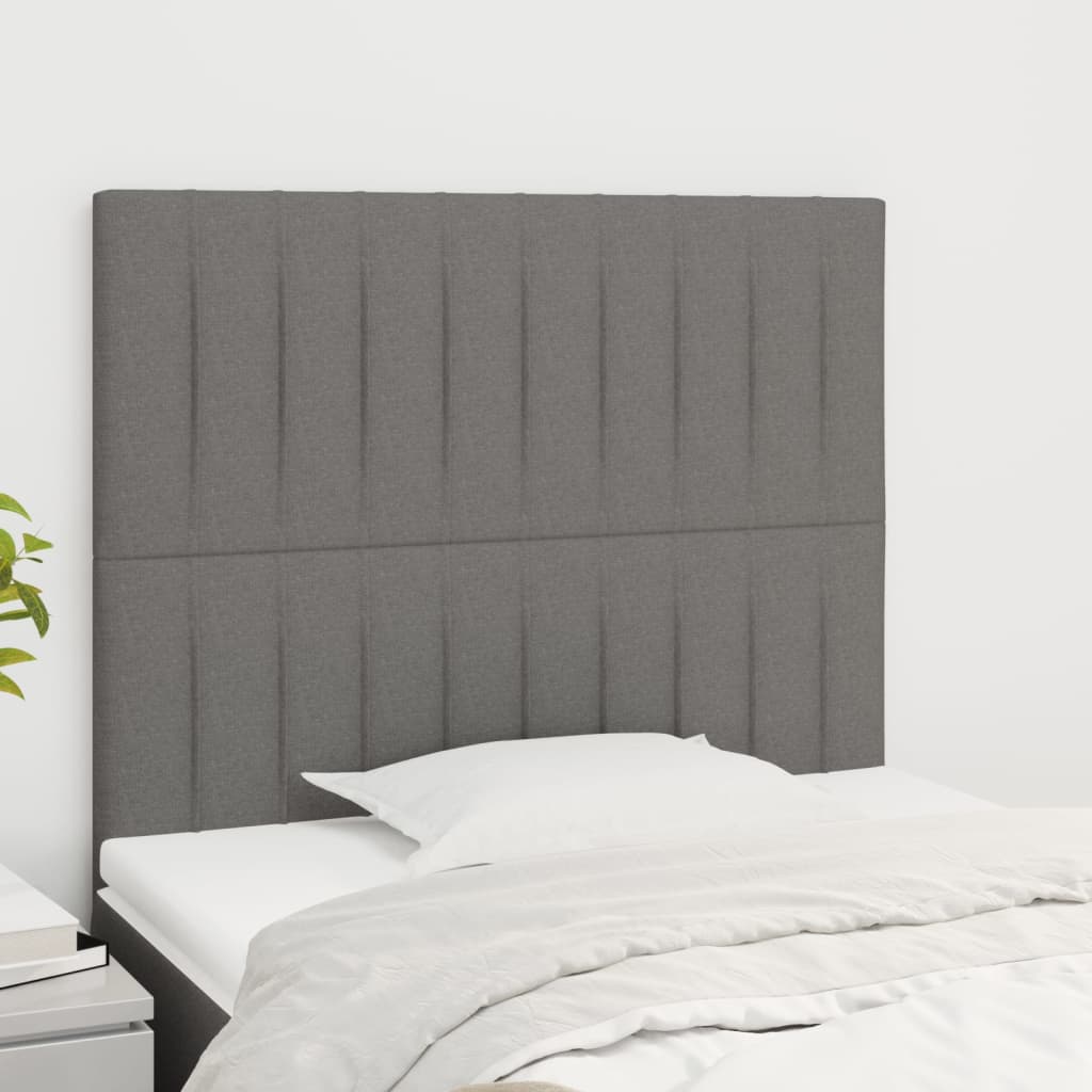 Uzglavlje tamno sivo 90x5x118/128 cm tkanina
