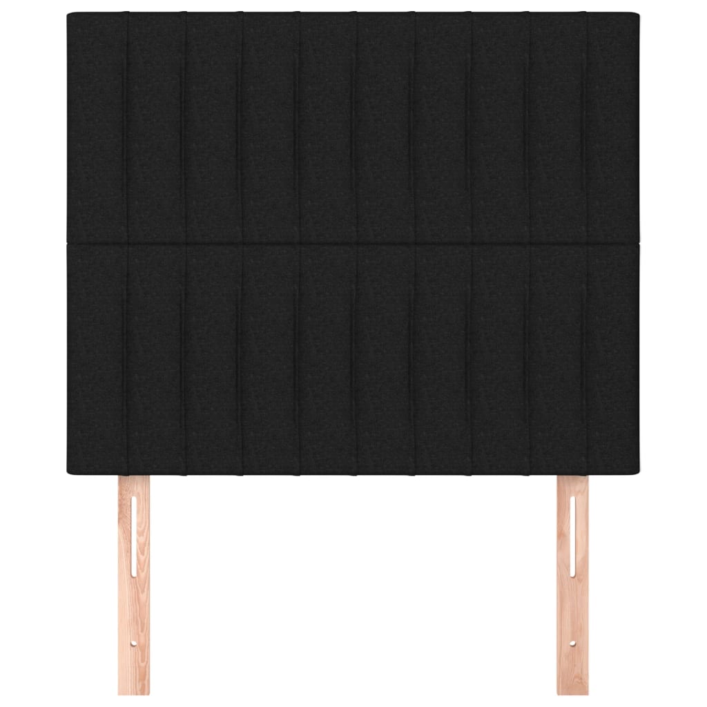 Uzglavlje Crno 90x5x118/128 cm Tkanina