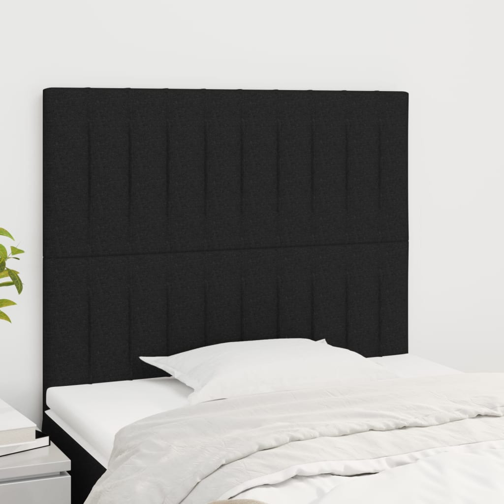 Uzglavlje crno 100x5x118/128 cm tkanina