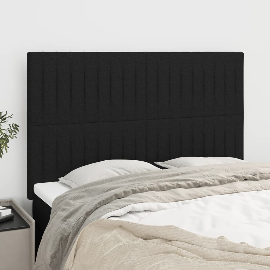 Uzglavlje crno 144x5x118/128 cm tkanina