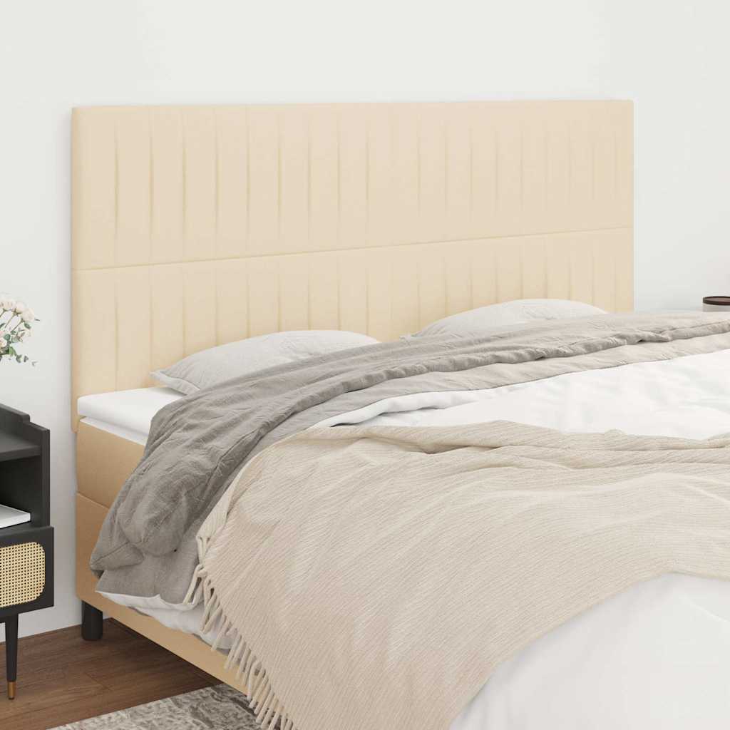 Uzglavlje krem boje 180x5x118/128 cm tkanina