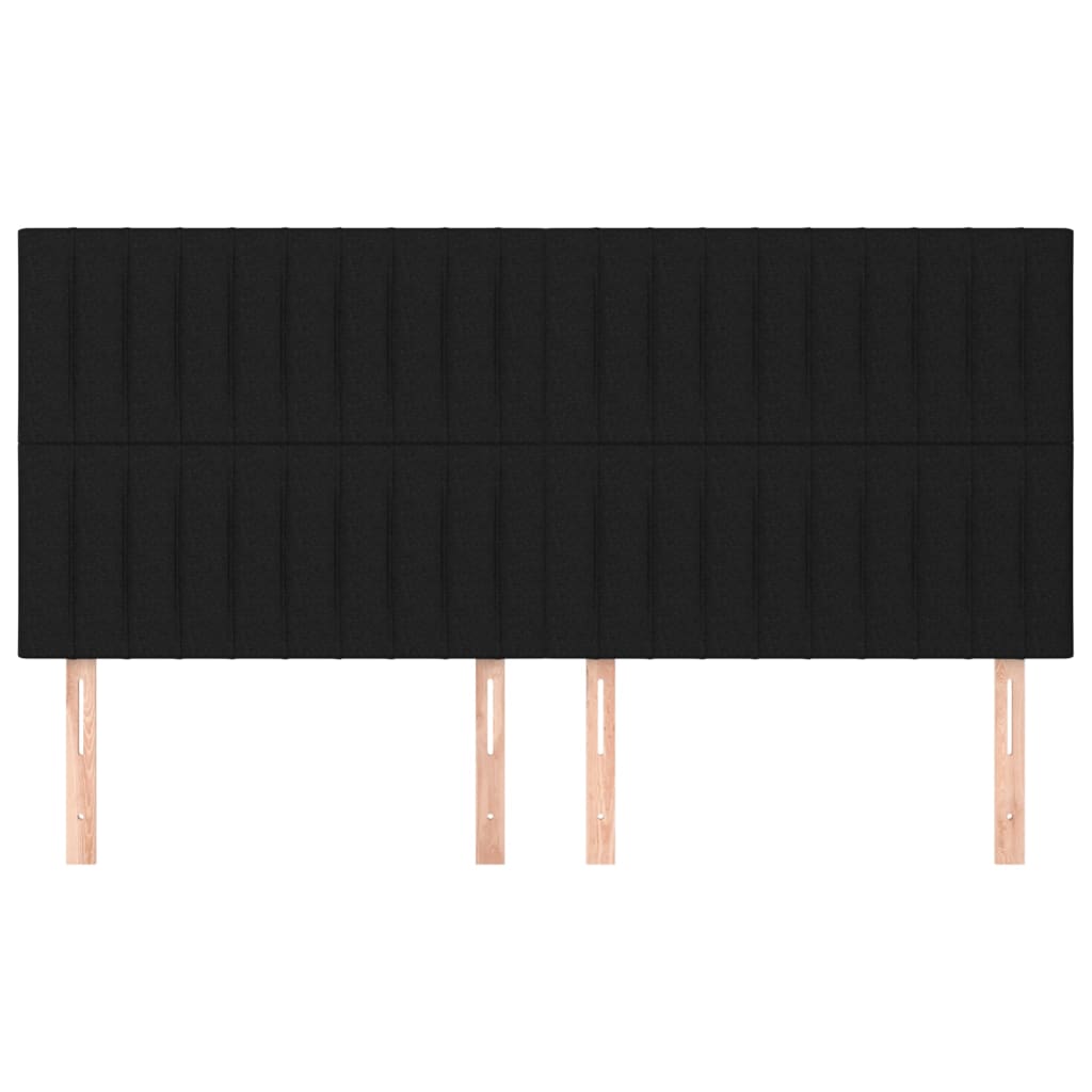 Uzglavlje Crno 200x5x118/128 cm Tkanina