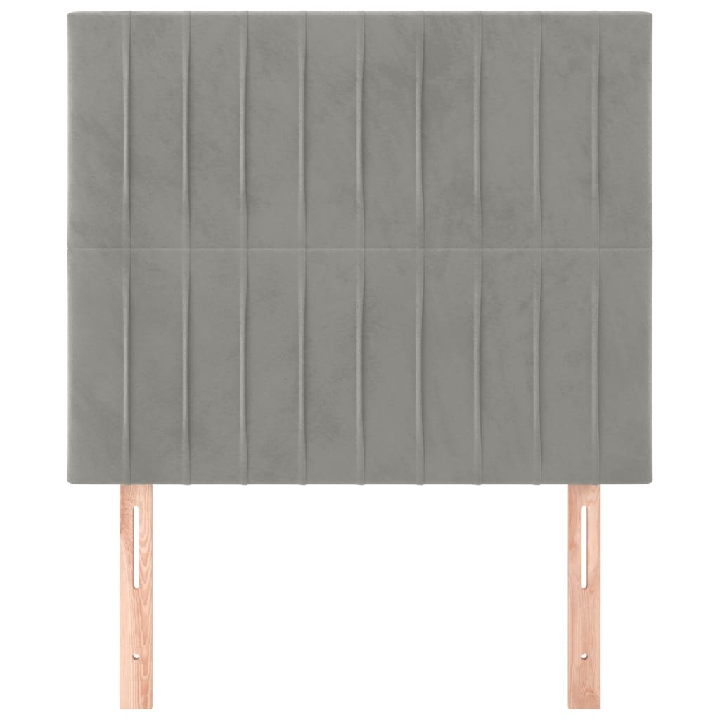 Uzglavlje svijetlosivo 80x5x118/128 cm baršunasto