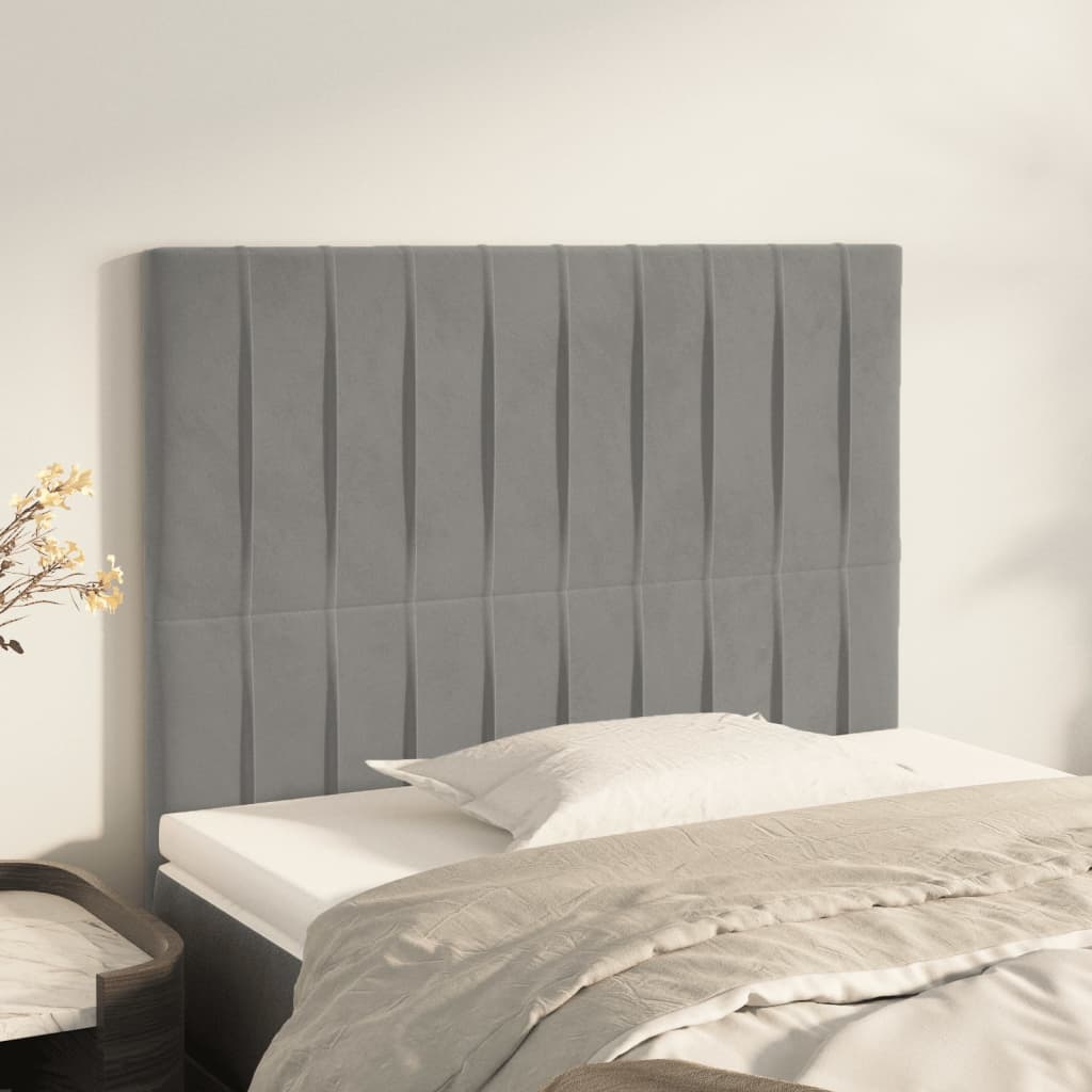 Uzglavlje svijetlosivo 80x5x118/128 cm baršunasto