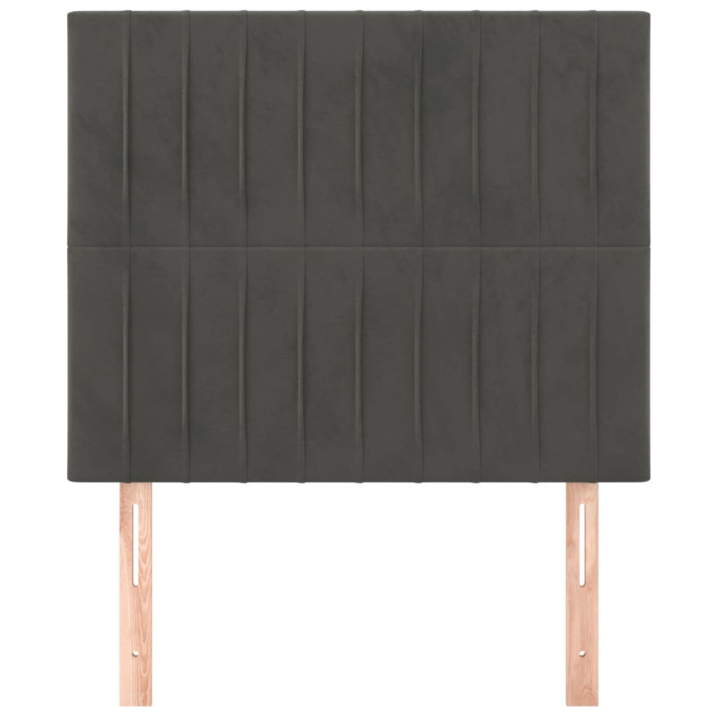 Uzglavlje tamno sivo 80x5x118/128 cm baršunasto