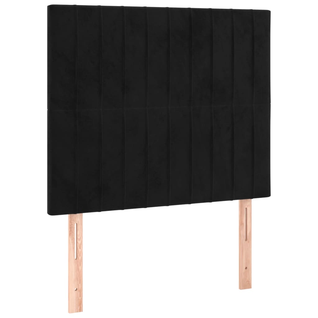 Uzglavlje Crno 80x5x118/128 cm Baršunasto