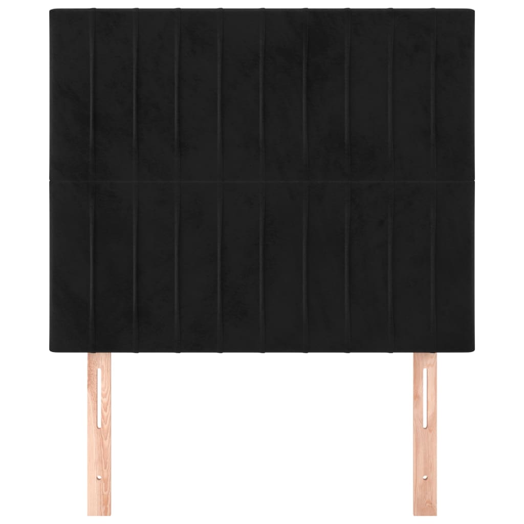 Uzglavlje Crno 90x5x118/128 cm Baršunasto