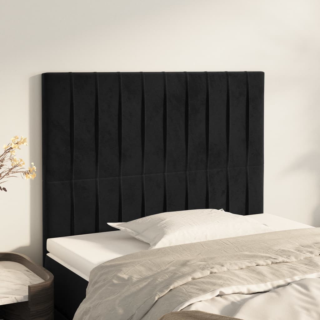 Uzglavlje Crno 90x5x118/128 cm Baršunasto