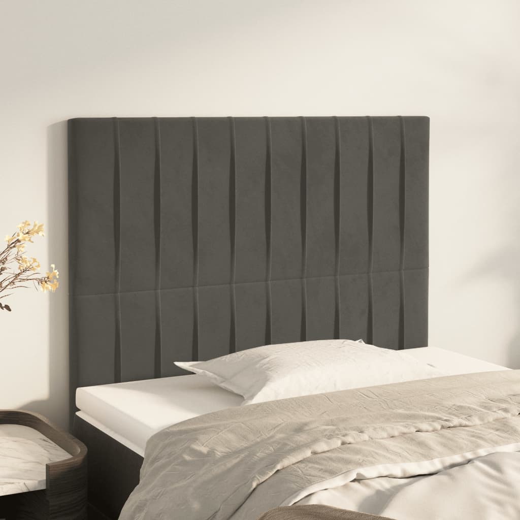 Uzglavlje tamno sivo 100x5x118/128 cm baršunasto
